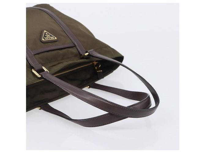PRADA Tote Bag Nylon Green Gold - vista 7
