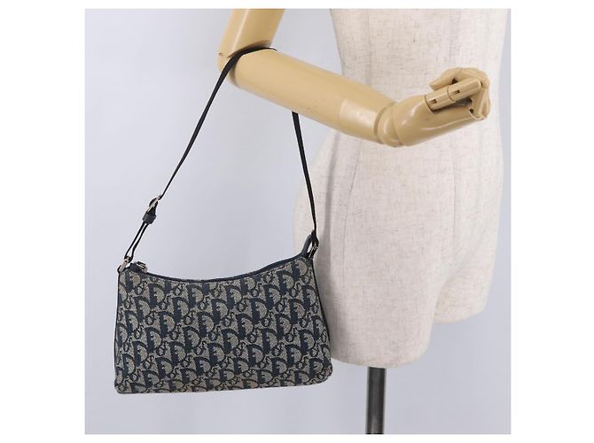 Christian Dior Trotter Canvas Accessory Pouch Navy Silver - vista 23
