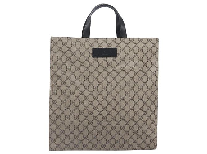 GUCCI GG Supreme Hand Bag PVC Beige Silver 456217 - vista 13
