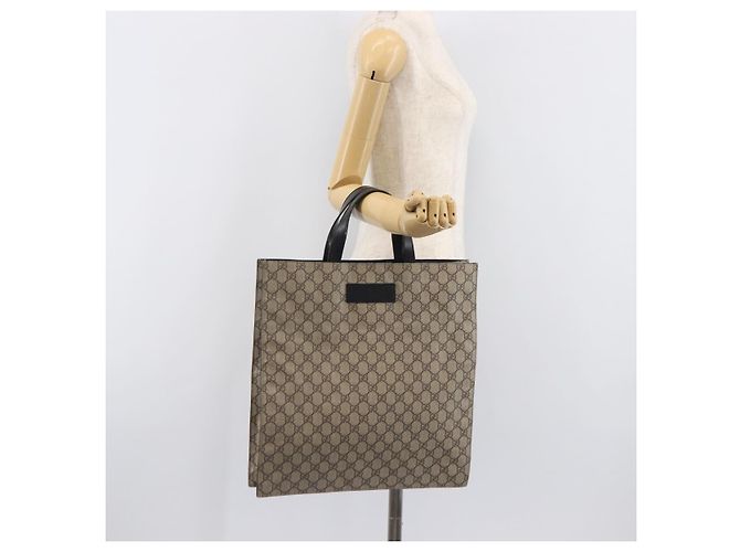 GUCCI GG Supreme Hand Bag PVC Beige Silver 456217 - vista 27