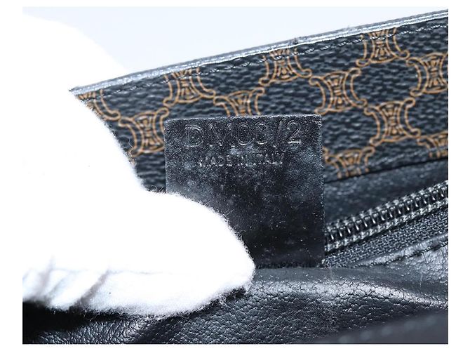 Céline CELINE Macadam Canvas Tote Bag PVC Leather Black Gold - vista 12
