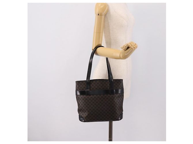Céline CELINE Macadam Canvas Tote Bag PVC Leather Black Gold - vista 23
