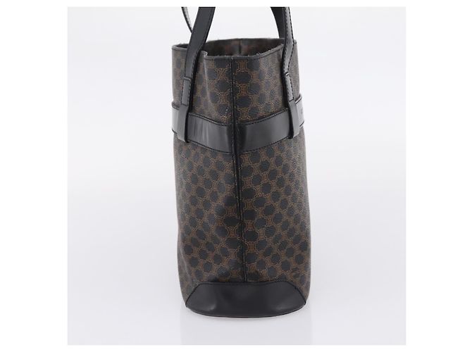 Céline CELINE Macadam Canvas Tote Bag PVC Leather Black Gold - vista 3