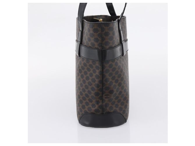 Céline CELINE Macadam Canvas Tote Bag PVC Leather Black Gold - vista 4
