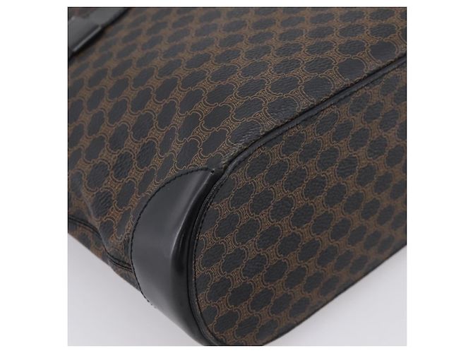 Céline CELINE Macadam Canvas Tote Bag PVC Leather Black Gold - vista 9
