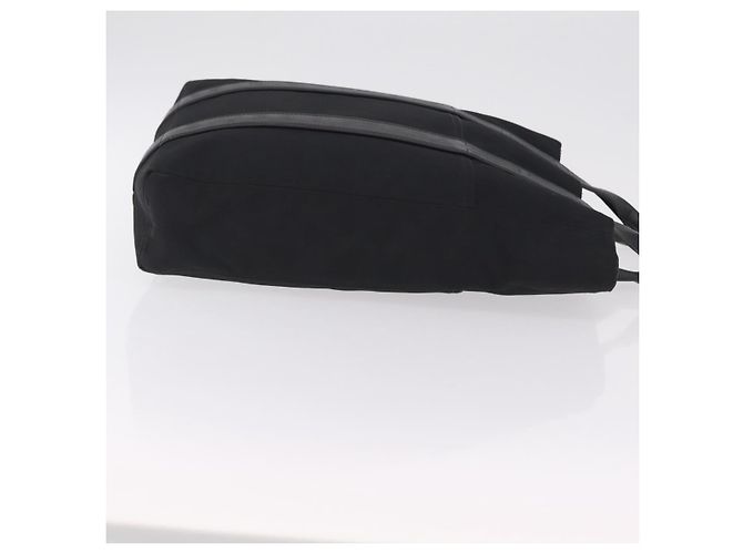 Hermès HERMES Acapulco Cabas MM Hand Bag Canvas Leather Black Silver - vista 4