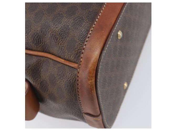 Céline CELINE Macadam Canvas Hand Bag PVC Leather Brown Gold - vista 16