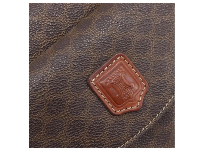 Céline CELINE Macadam Canvas Hand Bag PVC Leather Brown Gold - vista 18