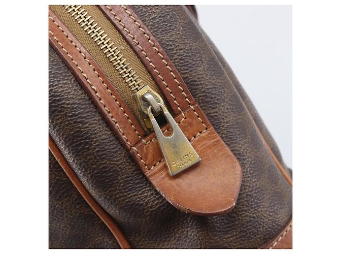 Céline CELINE Macadam Canvas Hand Bag PVC Leather Brown Gold - vista 19