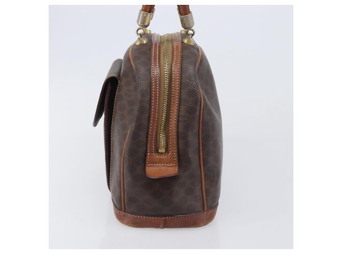 Céline CELINE Macadam Canvas Hand Bag PVC Leather Brown Gold - vista 3