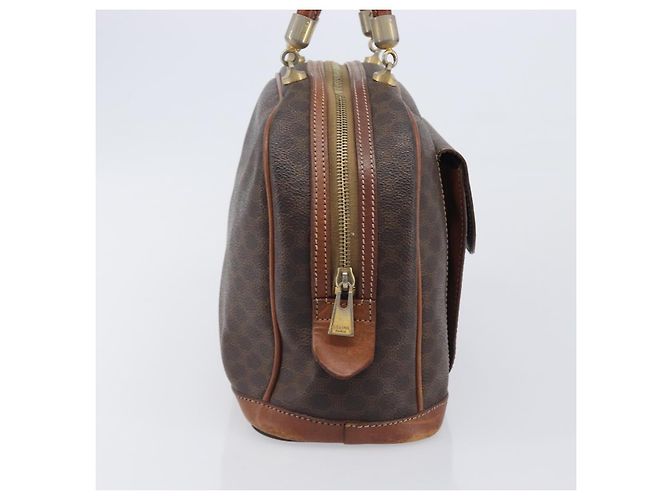 Céline CELINE Macadam Canvas Hand Bag PVC Leather Brown Gold - vista 4