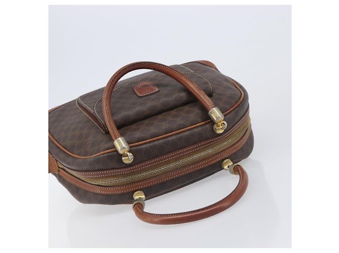 Céline CELINE Macadam Canvas Hand Bag PVC Leather Brown Gold - vista 6
