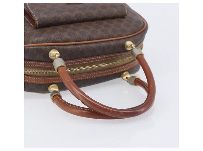 Céline CELINE Macadam Canvas Hand Bag PVC Leather Brown Gold - vista 7