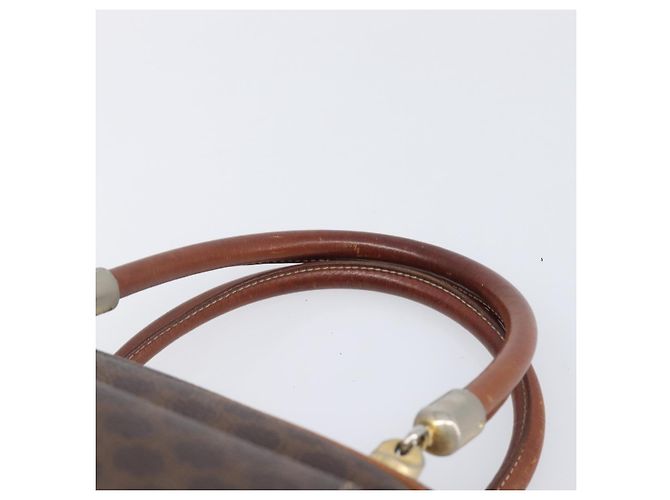 Céline CELINE Macadam Canvas Hand Bag PVC Leather Brown Gold - vista 8