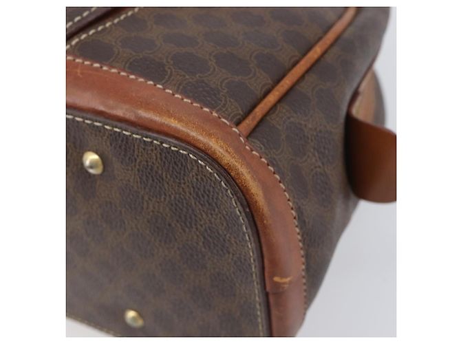 Céline CELINE Macadam Canvas Hand Bag PVC Leather Brown Gold - vista 9