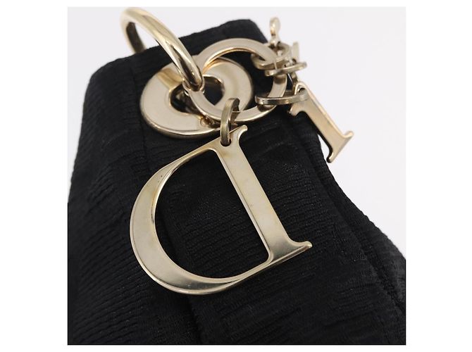 Christian Dior Canage Shoulder Bag Canvas Black Gold - vista 10