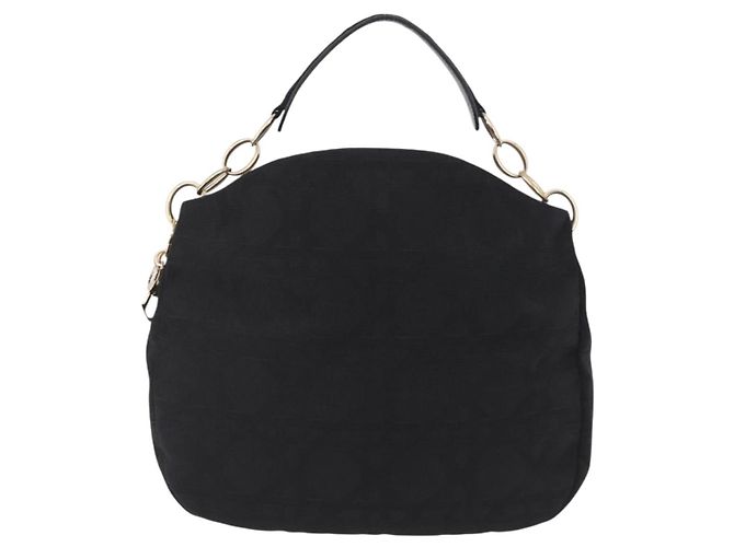 Christian Dior Canage Shoulder Bag Canvas Black Gold - vista 13