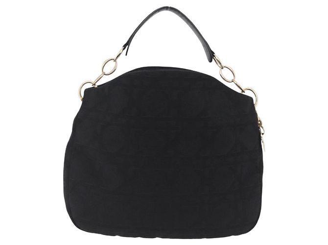 Christian Dior Canage Shoulder Bag Canvas Black Gold - vista 2