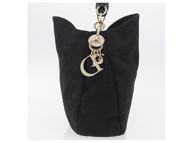 Christian Dior Canage Shoulder Bag Canvas Black Gold - vista 4