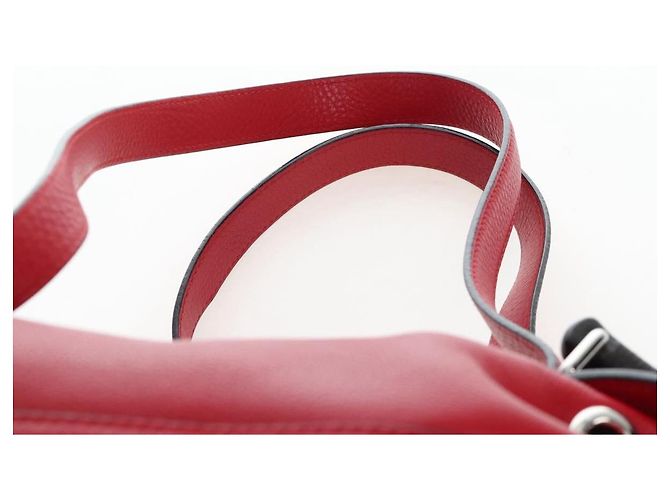 GUCCI Bamboo Backpack Leather Red Silver 387149 - vista 15