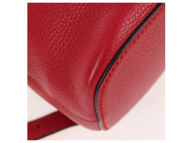 GUCCI Bamboo Backpack Leather Red Silver 387149 - vista 16