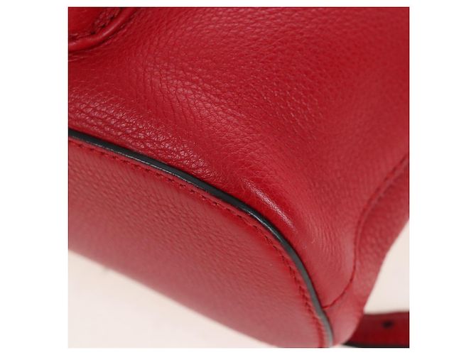 GUCCI Bamboo Backpack Leather Red Silver 387149 - vista 17