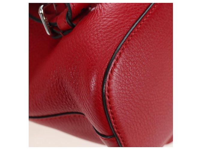 GUCCI Bamboo Backpack Leather Red Silver 387149 - vista 18