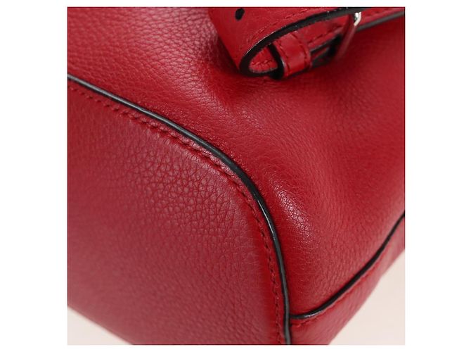 GUCCI Bamboo Backpack Leather Red Silver 387149 - vista 19