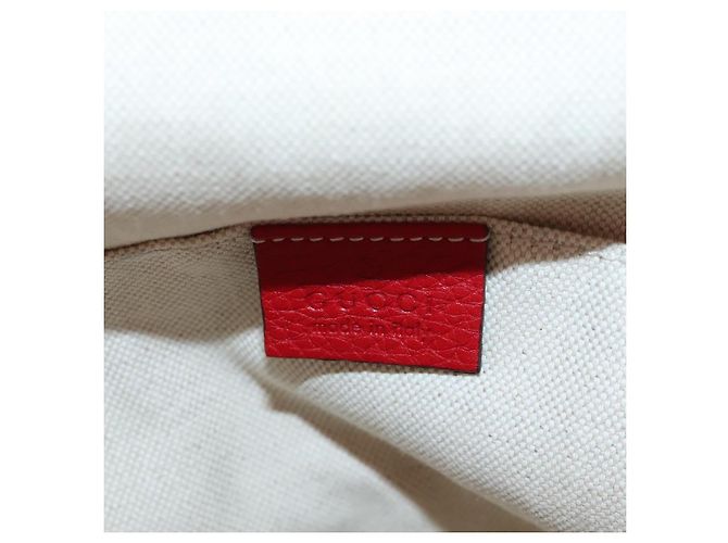 GUCCI Bamboo Backpack Leather Red Silver 387149 - vista 27
