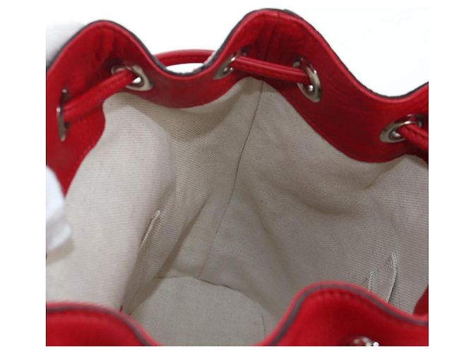 GUCCI Bamboo Backpack Leather Red Silver 387149 - vista 29