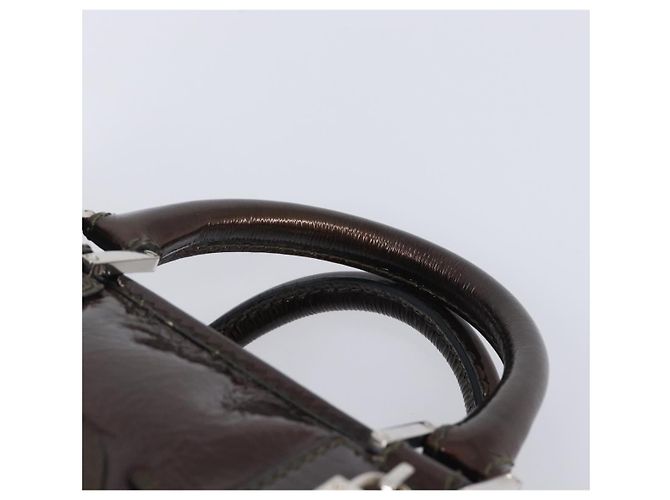 LOEWE Amazona 28 Hand Bag Patent Brown Silver - vista 14