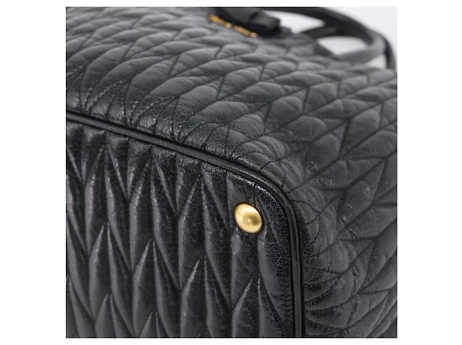 Miu Miu Hand Bag Leather 2way Black Gold - vista 10