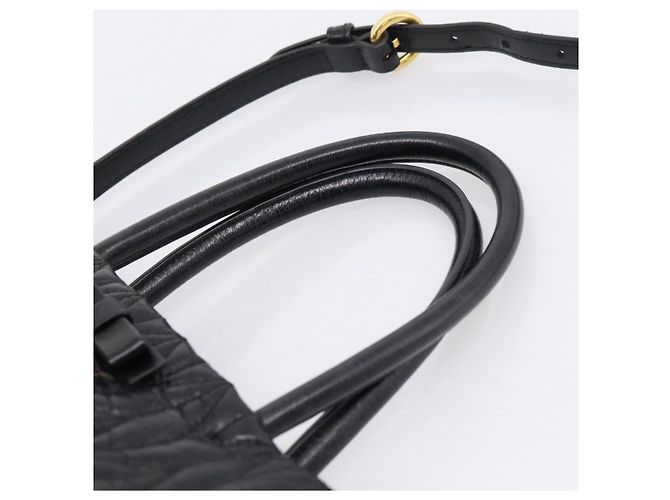 Miu Miu Hand Bag Leather 2way Black Gold - vista 14