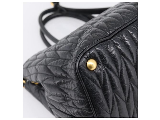Miu Miu Hand Bag Leather 2way Black Gold - vista 17