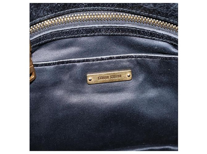 Miu Miu Hand Bag Leather 2way Black Gold - vista 19