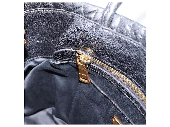 Miu Miu Hand Bag Leather 2way Black Gold - vista 22