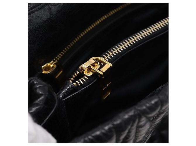 Miu Miu Hand Bag Leather 2way Black Gold - vista 25