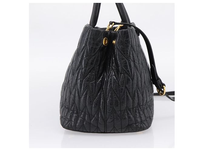 Miu Miu Hand Bag Leather 2way Black Gold - vista 3