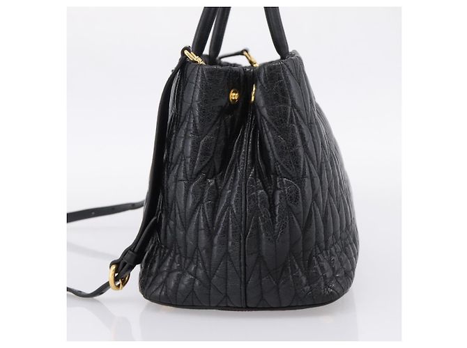 Miu Miu Hand Bag Leather 2way Black Gold - vista 4
