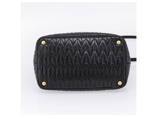 Miu Miu Hand Bag Leather 2way Black Gold - vista 5