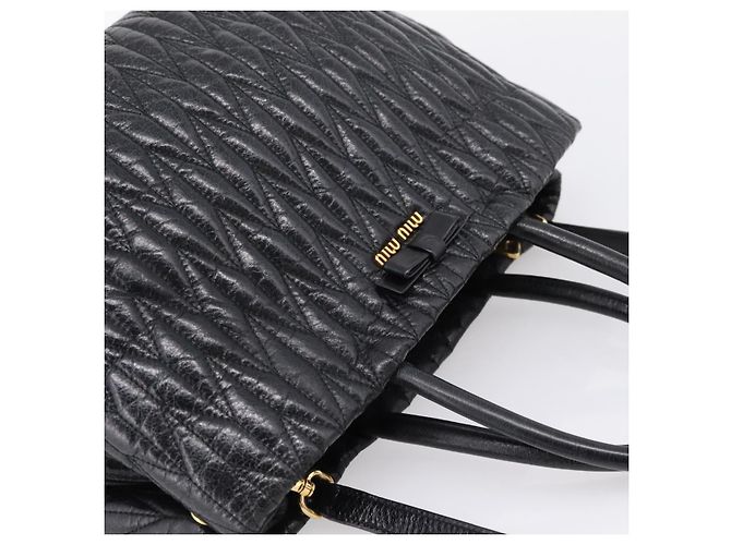 Miu Miu Hand Bag Leather 2way Black Gold - vista 6
