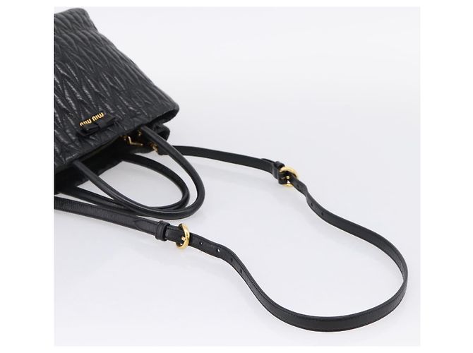 Miu Miu Hand Bag Leather 2way Black Gold - vista 8