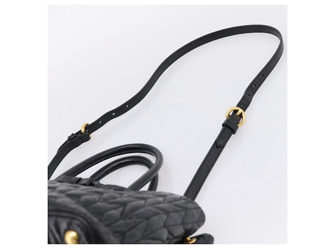 Miu Miu Hand Bag Leather 2way Black Gold - vista 9