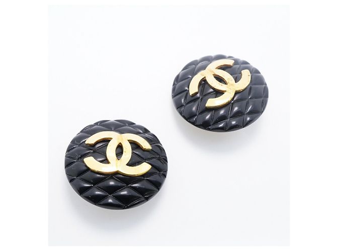 Orecchini a clip Chanel Black and Gold - vista 2