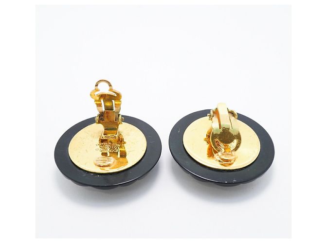 Orecchini a clip Chanel Black and Gold - vista 3