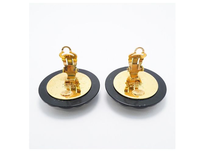 Orecchini a clip Chanel Black and Gold - vista 8