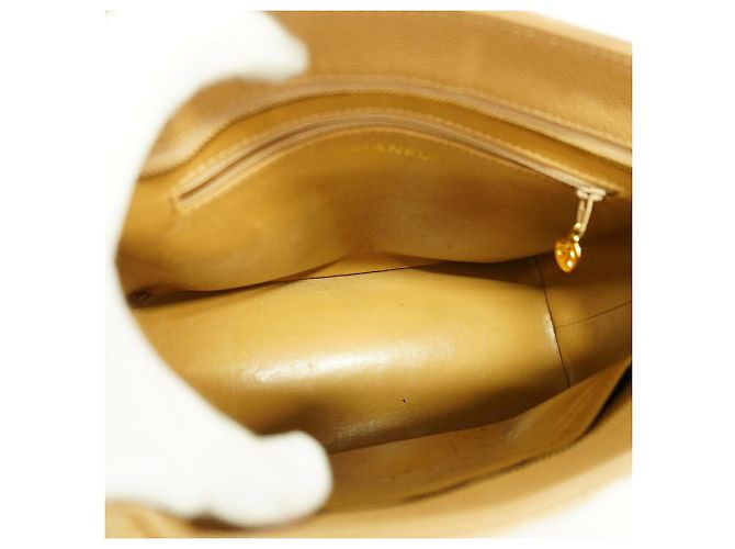 mala Tote Chanel em pele de bezerro grão beige - vista 4