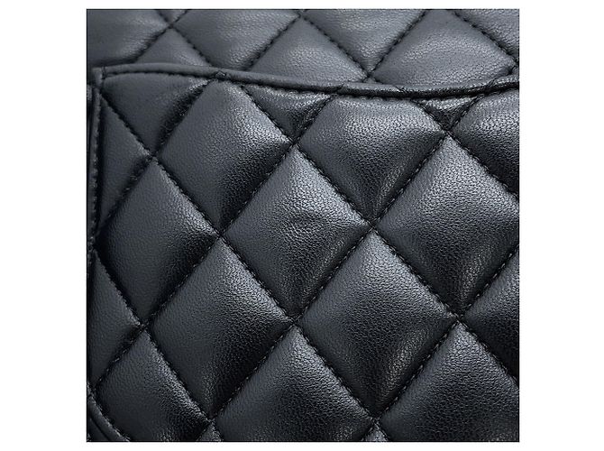 Borsa a tracolla Chanel Matelassé in pelle di agnello nera - vista 11