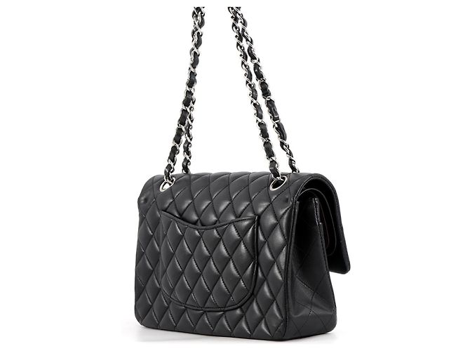 Borsa a tracolla Chanel Matelassé in pelle di agnello nera - vista 2