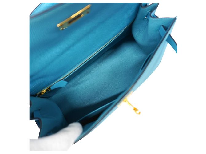 Hermès Borsa Hermes Kelly 28 in Blue Nord - vista 4